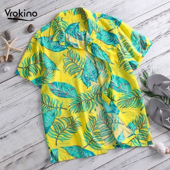 

Hot Search Men's Beach Print Shirt Summer New In 2019 Men's Large Size Lapel Hawaiian Shirt Brand Clothing M-4XL