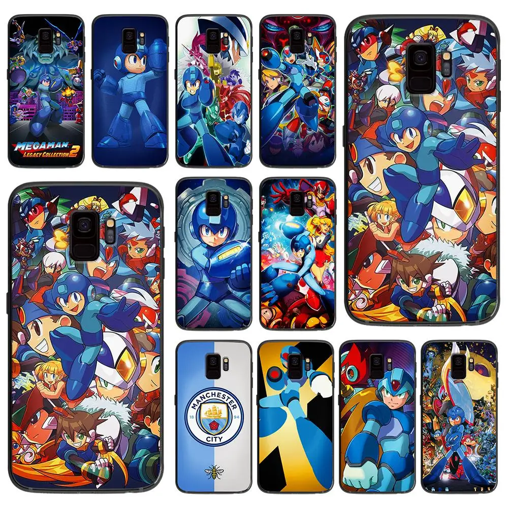 Mega Man мягкий чехол для телефона samsung Galaxy S6 S7 S8 S9 S10e Plus Note 8 9 черный силиконовый s |