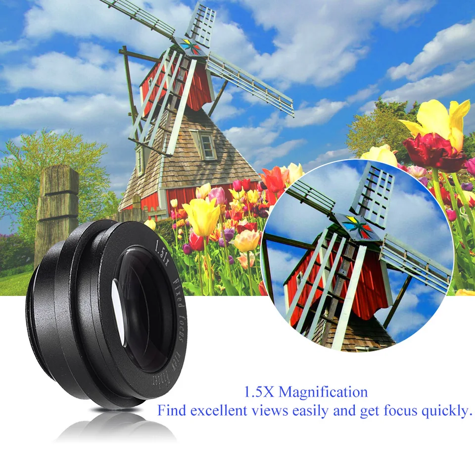 thumbnail interactive-video image 1 of 1.5X Viewfinder Eyepiece Magnifier For DSLR Cameras - With 6 Mount Bases & Eyecup 1 of 6