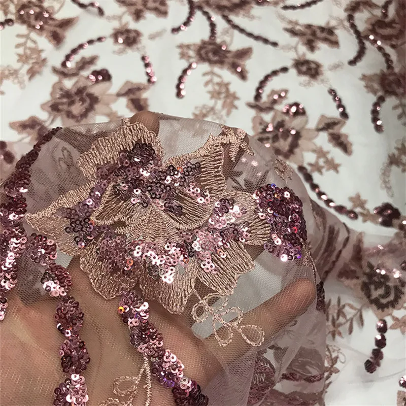 Lace120 черный/розовый/зеленый D блесток вышивка ткани женские платья и вечерние