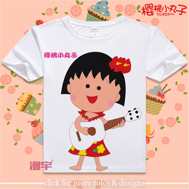 Chibi Maruko-chan Momoko "Maruko" Sakura Sakiko Sakura Косплей костюм ткань унисекс футболка с короткими рукавами - Цвет: Painting Number 15