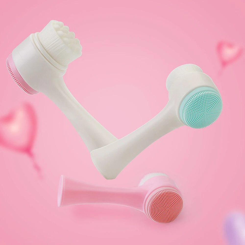 

2019 New Portable Multi-Functional Double Silicone Facial Cleansing Brush Soft Hair Cleansing Brush Wash Artifact