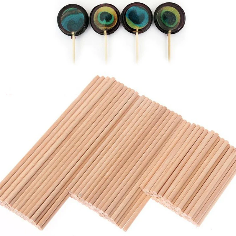20x Cuadrado Lollipop de madera pastel Pop Lolly palos pasatiempos Arte 200