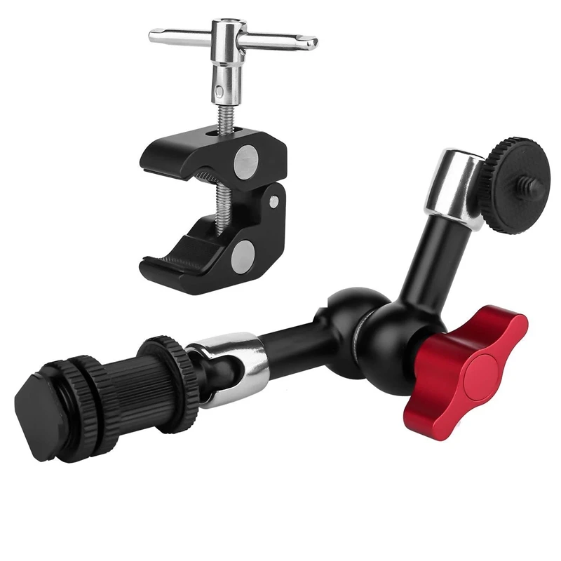 7Inch Adjustable Articulating Friction Magic Arm & Large Super Clamp Compatible With Dslr Camera Rig Led Lights Flash Light 