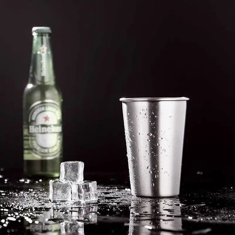 350ml500ml Stainless Steel Mug Ice Beer Tumbler Tea Coffee Mug Durable Kids Water Juice Milk Cup Portable Travel Drinking Mug (7)