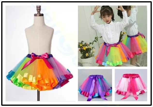 

children clothing Costumes tutu skirt baby skirts 3M-8T princess mini pettiskirt party dance rainbow tulle skirts girls clothes