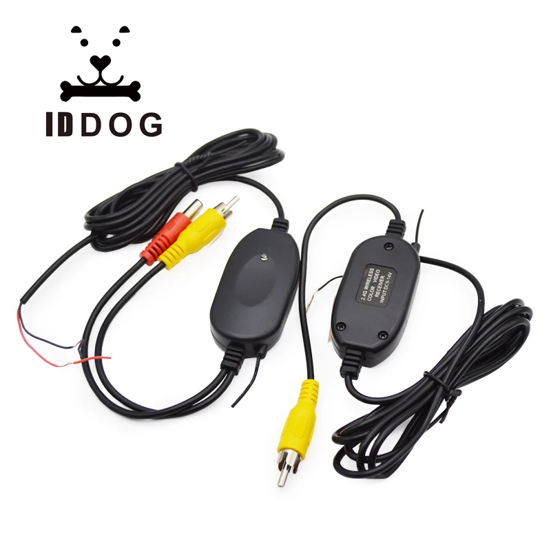 

IDDOG 2.4 Ghz Wireless Rear View Camera RCA Video Transmitter & Receiver Kit for Car Rearview Monitor FM Transmitter & Receiver