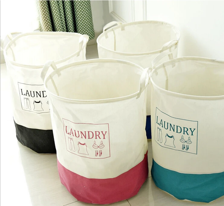 Kaufen Kostenloser Versand! Mischen Farbe Wäschekorb Weichen Aufbewahrungsbox Eimer Big Größe Wäschesack Kleidung Lagerung Fall Lagerung Eimer Neue kommende