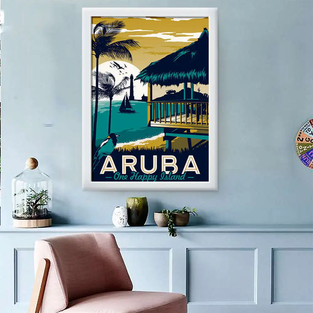 NICOLESHENTING-Aruba-Hawaii-Sea-Beach-Vintage-Minimalist-Art-Canvas-Painting-Landscape-Picture-Print-Modern-Home-Room (1)