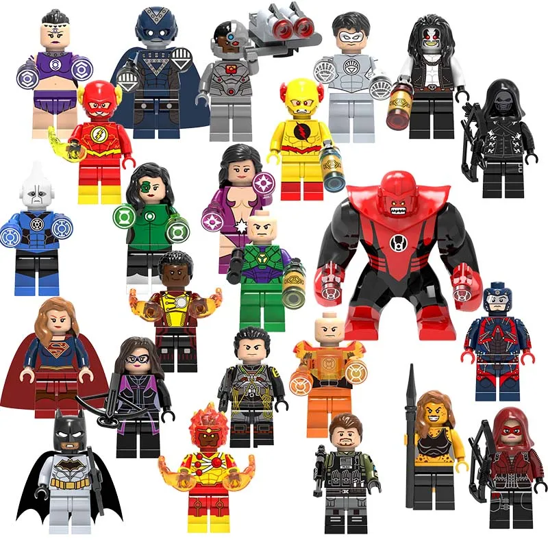 

Super Hero Cheetah Reverse Luthor Cyborg Lobo Firestorm Model Building Blocks Bricks Toys Batman flash