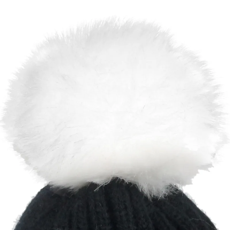 Новая детская модная вязаная шапка Skullies женские шапочки с помпоном, зимняя шапка высокого качества, детская теплая шапочка, плюшевая шапка из хлопка