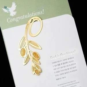 

20pcs/set Vintage Bookmarks Cartoon Olive branch plated 18K gold stainless steel Share tab for books metal bookends gift
