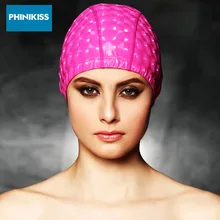 Professional Water Proof Swimming Caps Sport Shiny Elastic Swim Hats Plus Size Bathing Hats Plaid Flexible Protect Ear Swim Cap