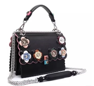 

5 COLOR 25*19*12CM Genuine cow Leather 3D flower Shoulder Bag Embossed Storage Bags