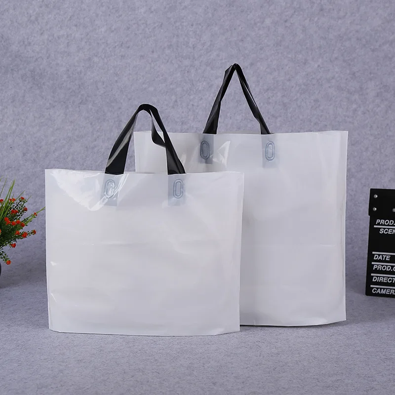 1 Pcs High quality White Frosted Bundle bag Handbag PE Bag Clothing ...