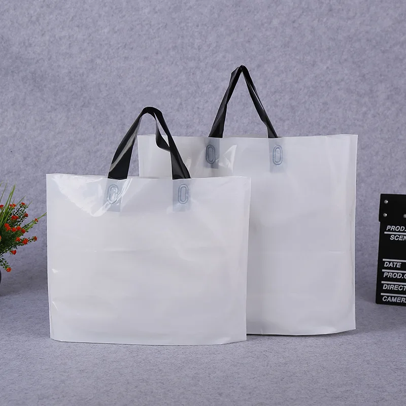 1 Pcs High quality White Frosted Bundle bag Handbag PE Bag Clothing