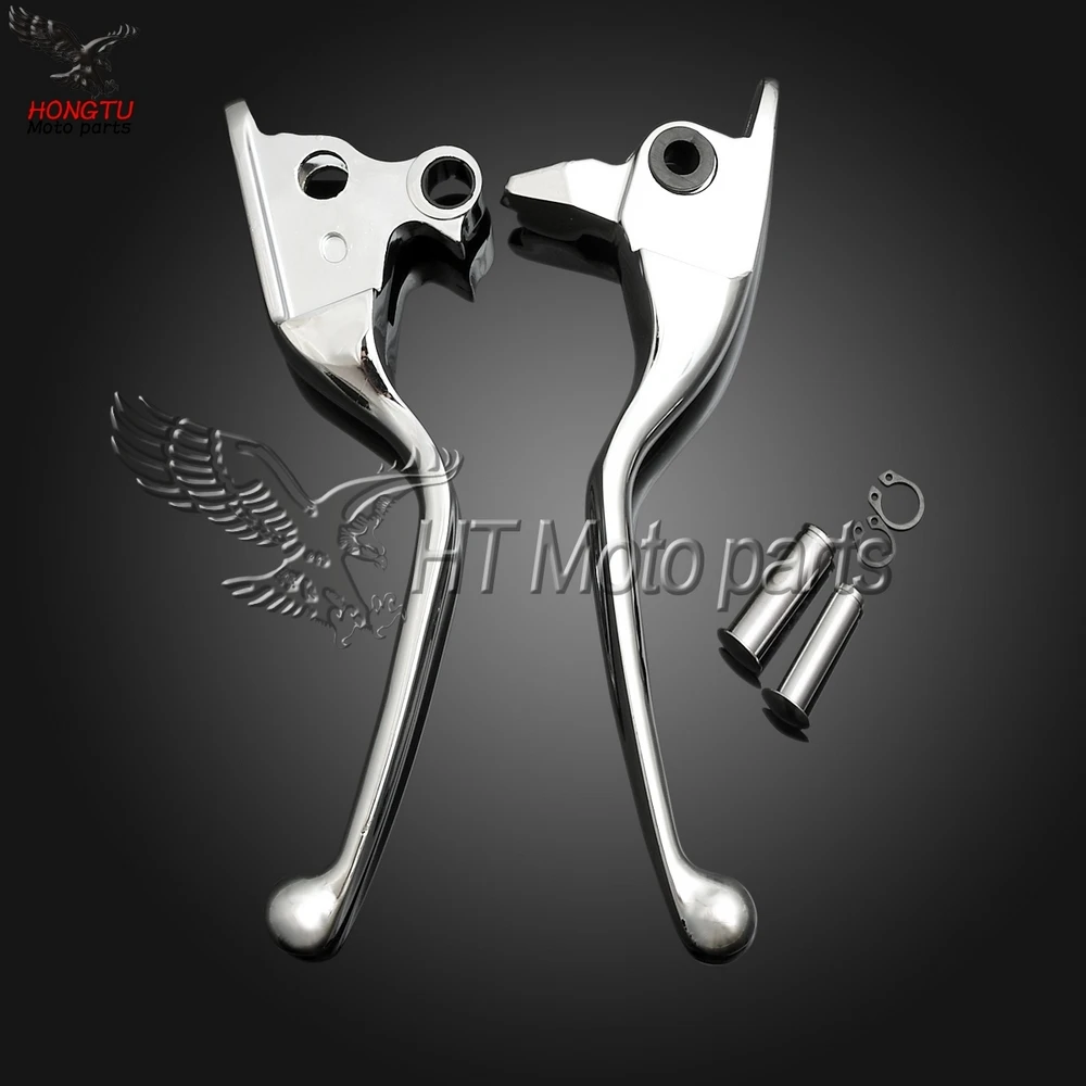 Chrome / Black Motorcycle Brake Clutch Levers Set For Harley Road King
