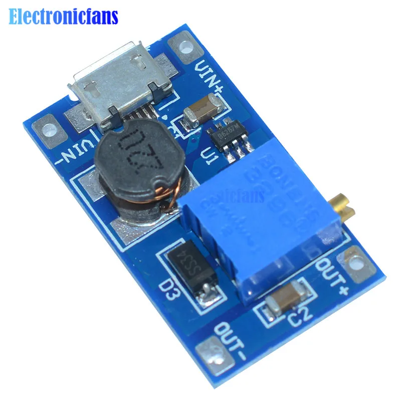 Регулируемый усилитель питания для Arduino сменный увеличивающий Модуль XL6009 2A MT3608