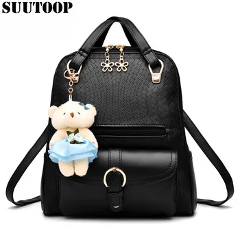 Suutoop 2017 Women Backpack New Spring And Summer Students Backpack Girls Korean Style Backpack With Bear High Quality Rucksack
