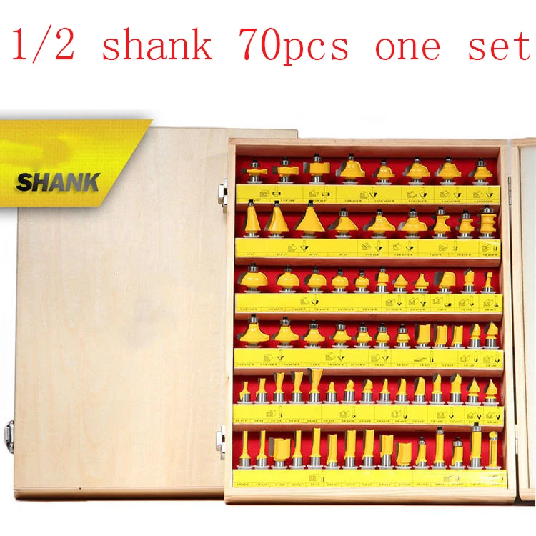 

free shipping 70pcs Milling Cutter Router Bit Set 12.7mm Wood Cutter Carbide Shank Mill Woodworking Engraving Cutting Tools