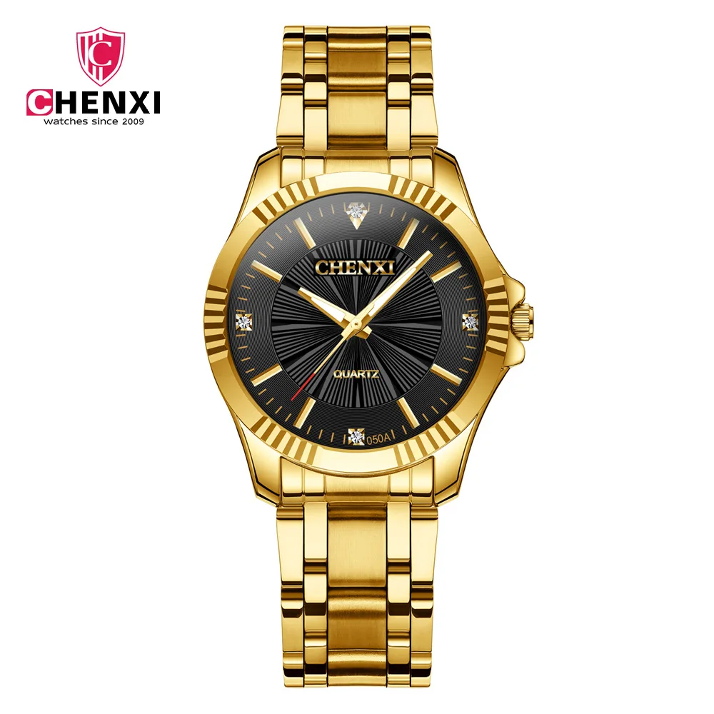 

CHENXI Luxury Gold Watch Men Women Fashion Top Brand Quartz Watches Business Lover's Wristwatch Male Clocks Relogio Masculino