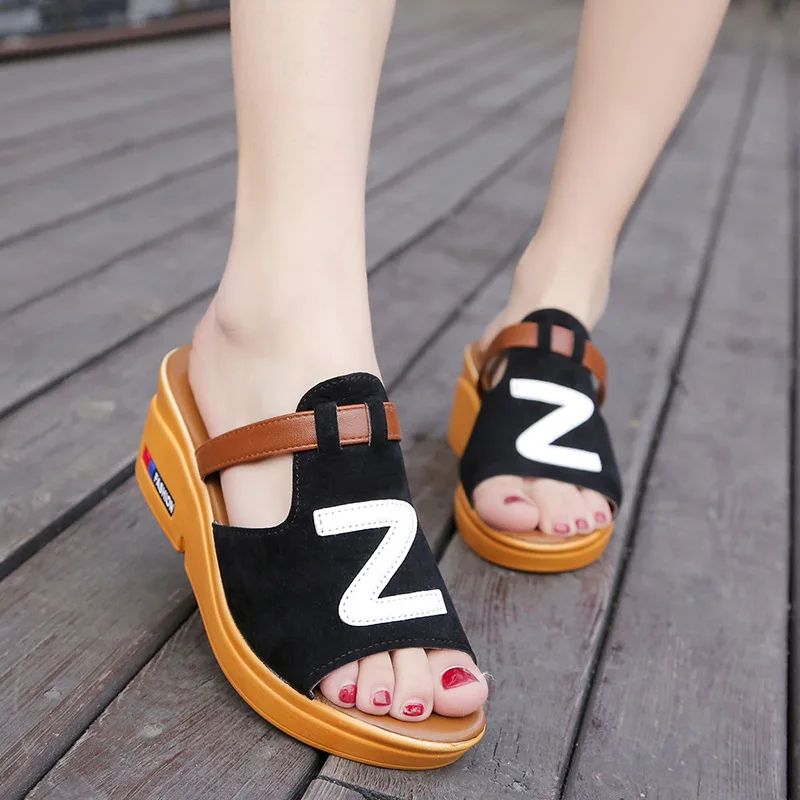 Ou Mo 2019 summer women?s sandals Wedges High heels Fashion casual Thick bottom Women's shoes Student girl sandals