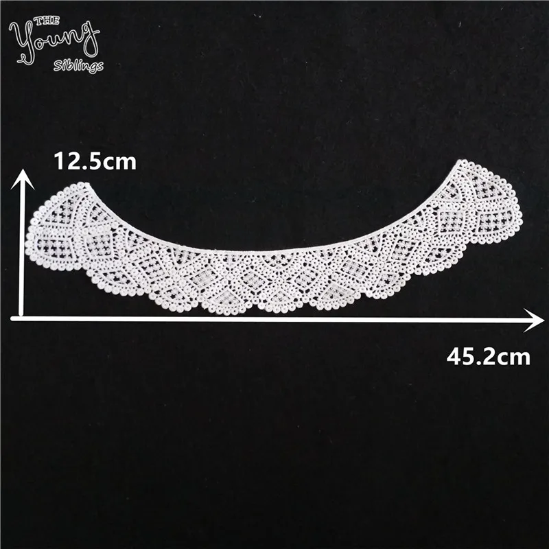 Новое поступление белый вышитый кружевной воротник аппликация вышивка Шитье кружевной вырез ткань DIY ремесло платья Аксессуары 1 шт