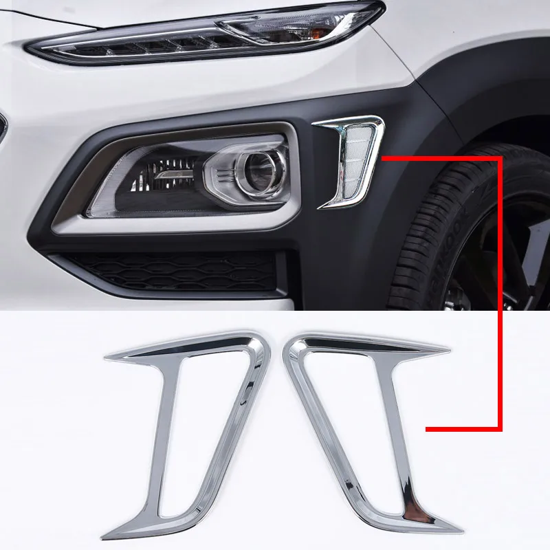 Vtear для Hyundai Kona Encino 2018 2019 хромированный автомобильный передний противотуманный