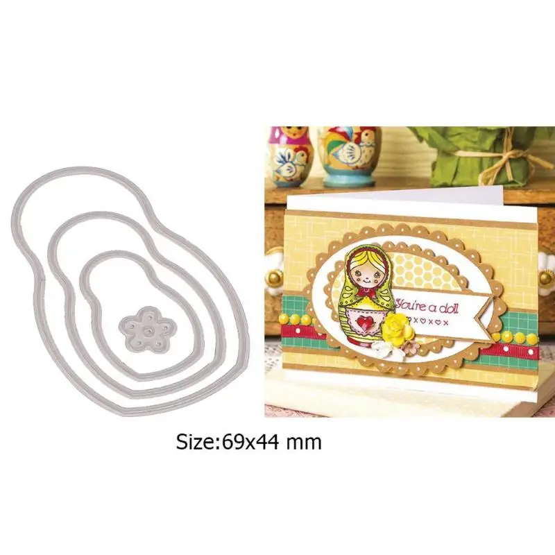 

4pcs Russian Dolls Cutting Die Stencils DIY Scrapbooking/Photo Album Metal Embossing Paper Card Cutter Crafts Decor
