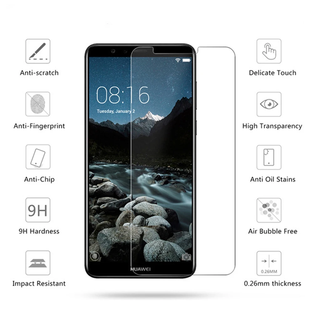 Per Huawei Y9 Y7 Pro Y6 Prime 2018 Vetro Di Protezione Protezione Dello Schermo Del Telefono Per Huawei Y9 2019 Vetro Temperato Smartphone Pellicola