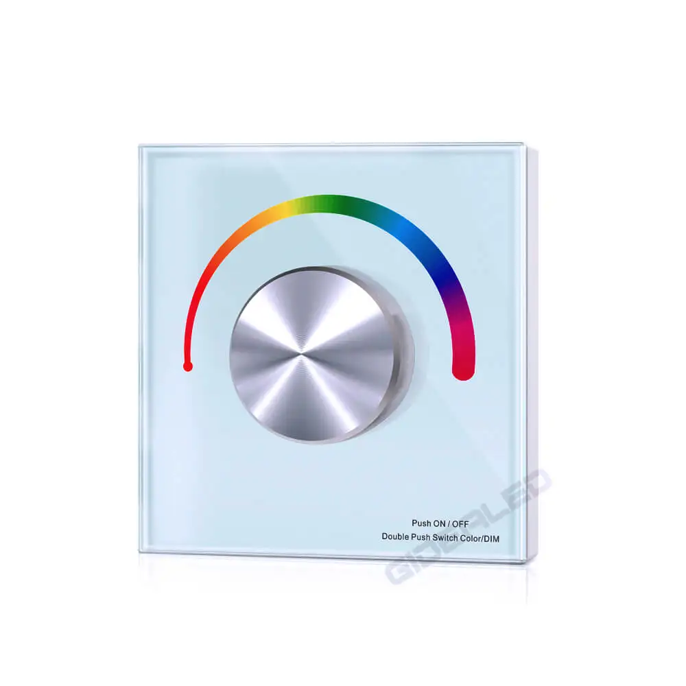 

Knob panel RGBW LED controller with Wall mounted for PWM dimmer led RGB strip lights input DC5-24V