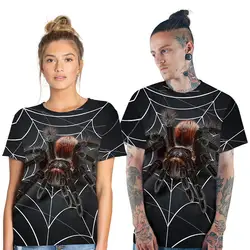 Бегущий цыпленок летний костюм 2019 Новый женский паук цифровой печати парная футболка