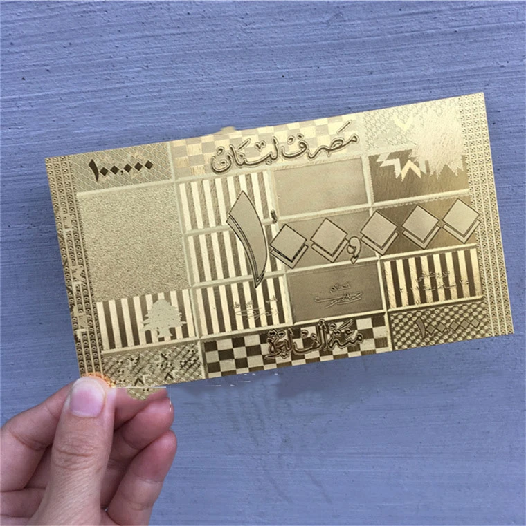 1pcs Lebanon Paper Currency Lebanese Pound 100000 Gold Foil Note Commemorative Coin Gold Banknotes Gold Banknotes Aliexpress