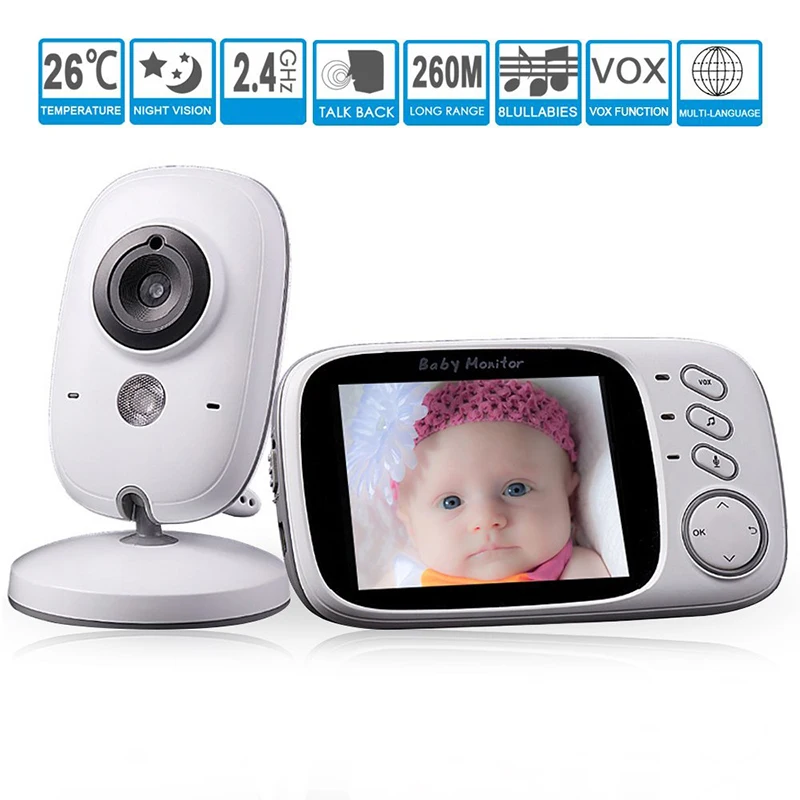 Vb603 Video Baby Monitor 2.4g Wireless 3.2 Inches Lcd 2 Way Audio Talk