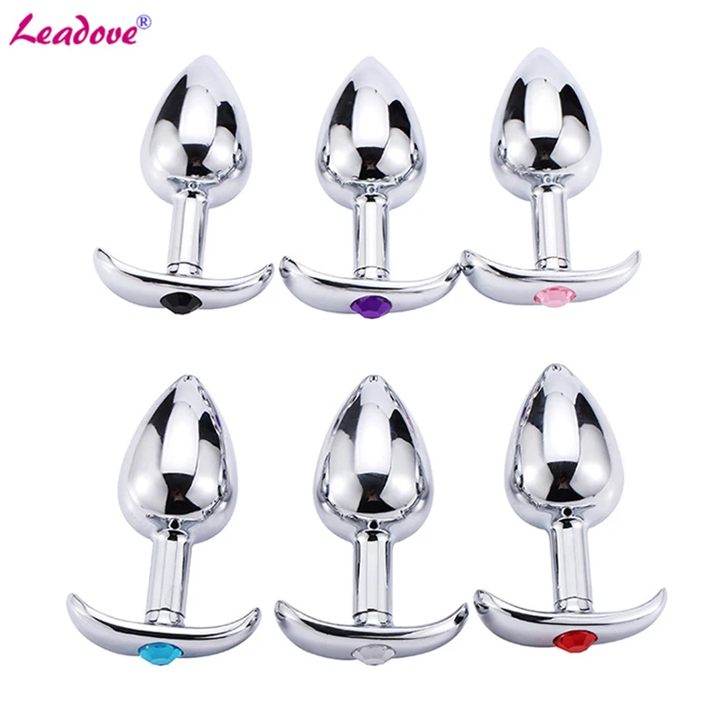 Leadove Strapon Metal Anchor Smooth Touch Butt Plug Anal Booty Beads Stainless Steel Crystal Jewelry Sex Toys for Women/Men | Красота и