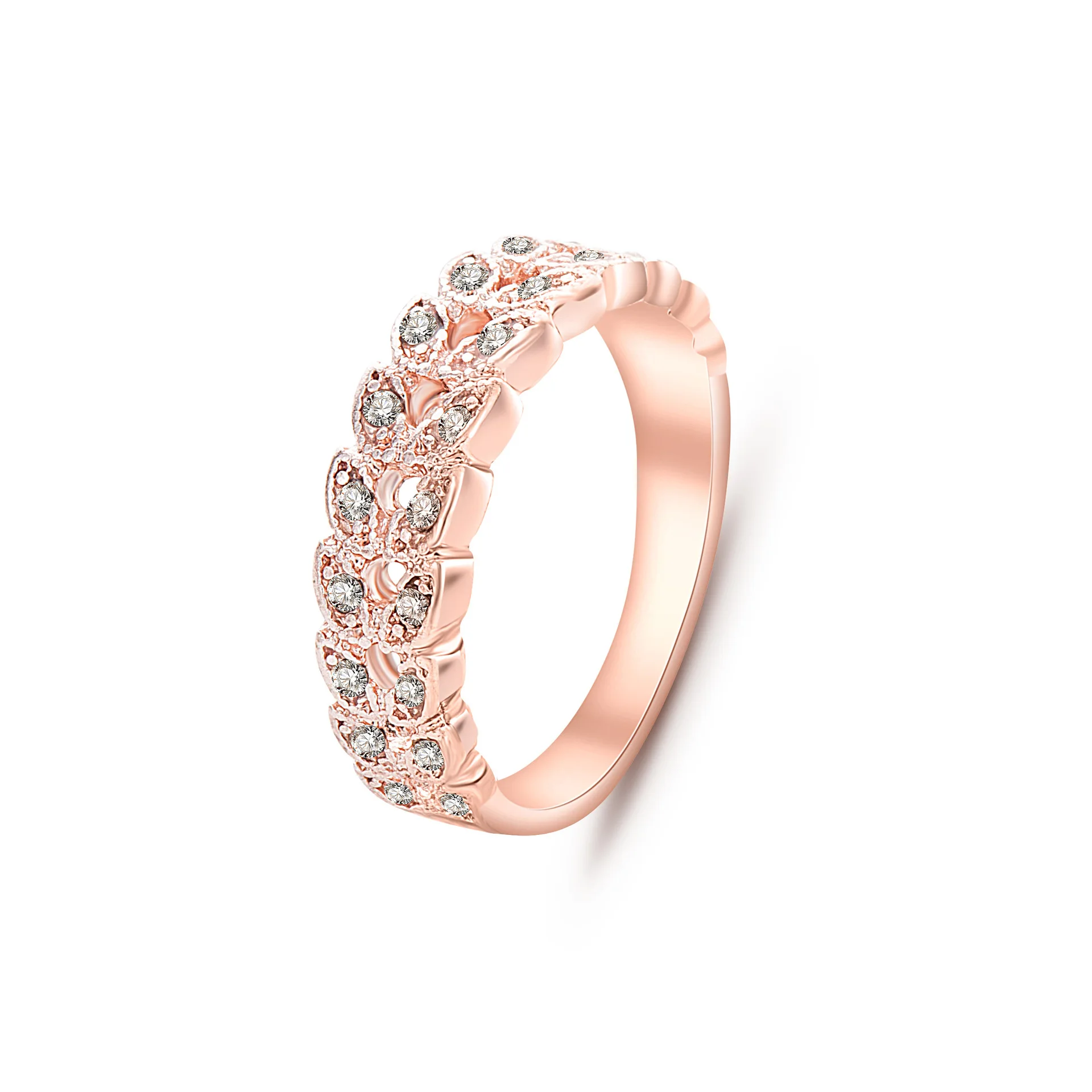 Fashion Orange Zircon Ring Plated Rose Gold | Украшения и аксессуары