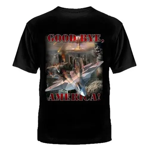 

2018 Summer Style Fashion Men Solid T Shirt Good Bye America T-Shirt Russland Russia Air Force Secret Waepon Armyt Shirt Ideas