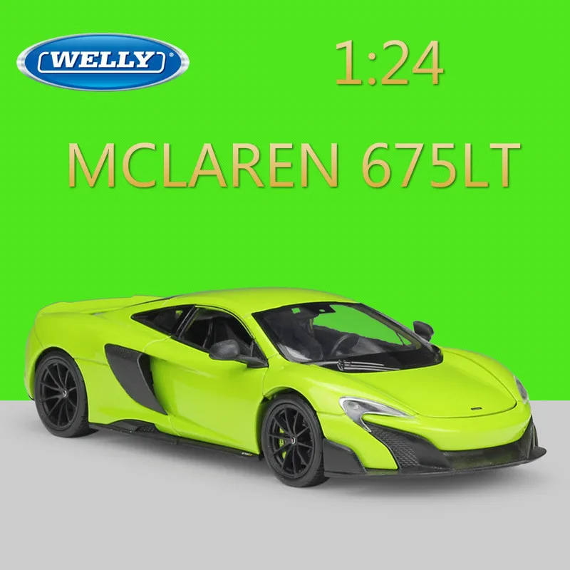 

WELLY 1:24 Diecast Simulator Model Car MCLAREN 675LT Racing Car Metal Toy Cars Toys For Children Boys Gift Collection Decoration