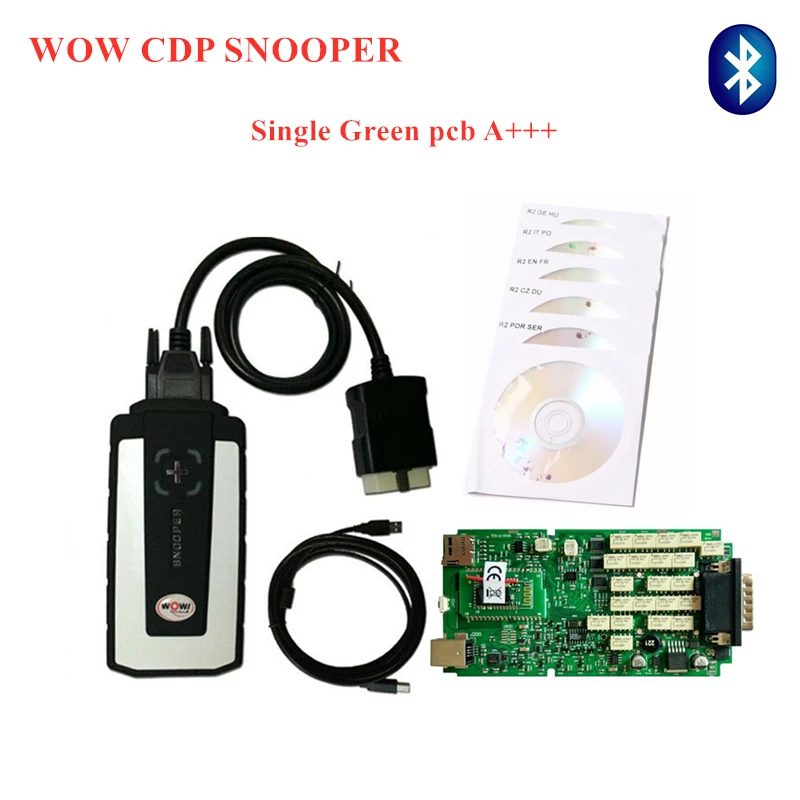 

Free ship !Newest Wurth R5.008 Snooper WOW Single Green board with bluetooth Scan for car truck Diagnostic tool with fast ship