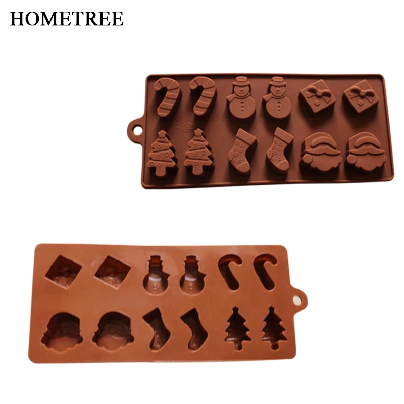 

HOMETREE Non-stick Silicone Chocolate Molds Cake Molds Jelly Molds Snowman Christmas Tree Wand Socks Bakeware Baking Tools H187