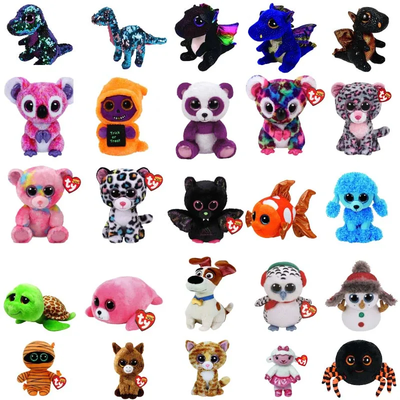 

Ty Flippables 6" 15cm Crunch the Dinosaur Unicorn Cat Bat Dog Plush Regular Soft Big-eyed Stuffed Animal Collection Doll Toy