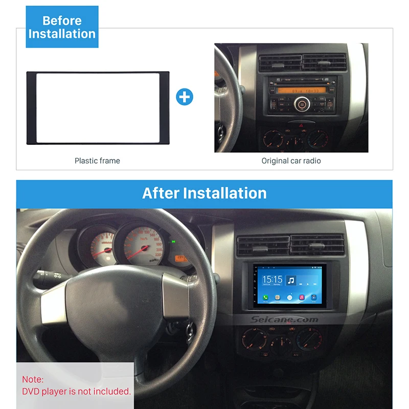 Seicane 173*98 мм двойной Din Авто Стерео фасции Радио Рамка для Nissan Livina March Versa CD пластина тире Установка отделка комплект