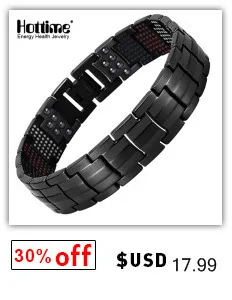 Hottime 4 in 1 Magnetic New Fashion Lovers' Jewelry Black Gold Titanium Steel Bracelet For Women And Men Never Fade Top-Quality