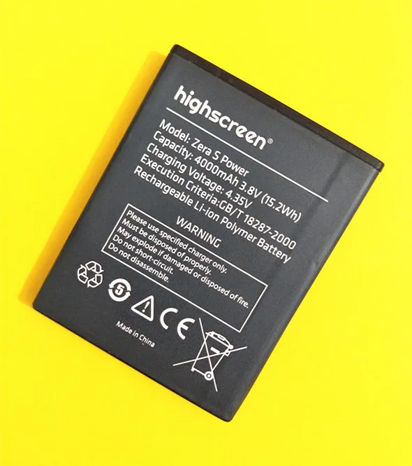 AZK New 4000mAh Replacement Battery for Highscreen Zera S Power Mobile Phone battery 3.8V