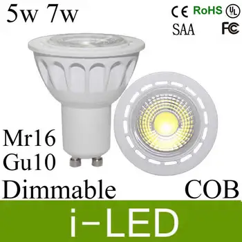 

New arrival cob 5w 7w led spotlight gu10 mr16 12v led light lamp bulb gu10 dimmable led down light AC110-240V UL CE FREE DHL