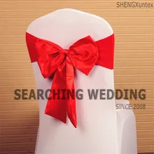 100 шт., лайкра, лента для стула, пояс для стула с атласным бантом сзади для свадебного украшения
