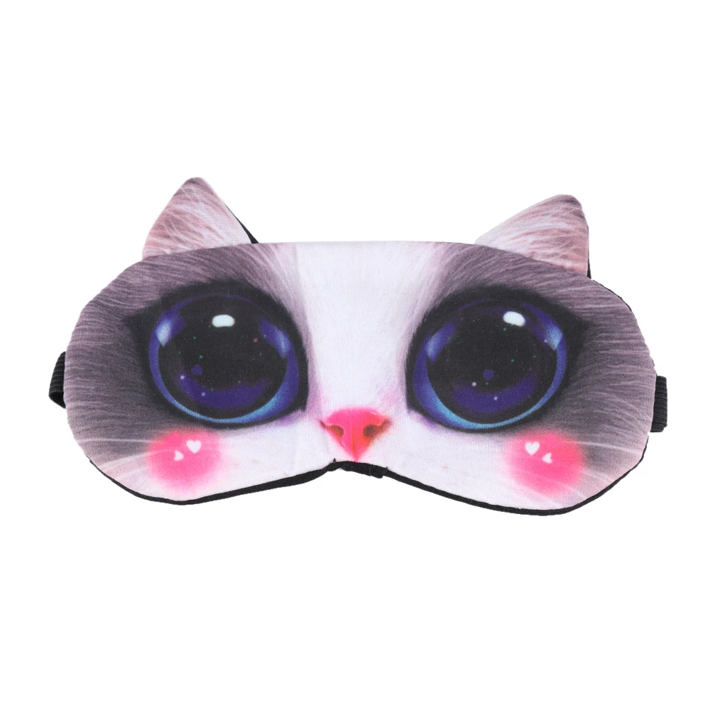 1PC Unisex 3D Cute Cartoon Creative Soft Cat Sleep Eye Mask Eyeshade Cover Shade Natural Sleeping Eye Patch Travel Blindfold