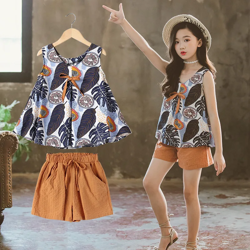 

Toddler Baby Kid Girl Floral Outfits Little Girls Strap Vest Tops+Shorts pants 2Pcs Clothing Set 1-6T Summer Clothes