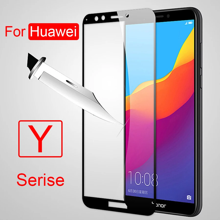 Защитное стекло для Huawei Y7 Y6 Y5 Prime Y3 Y9 2018 2017 закаленное на телефон Huawey Huavei Y 7 6 5 3 9