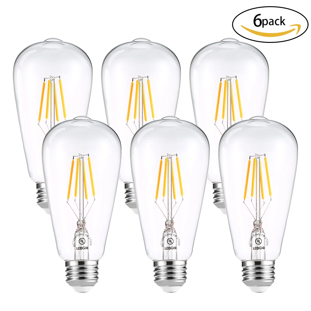 LEDGLE 4W E26 LED Bulb Set Efficient LED Light Bulbs Dimmable Light Luz